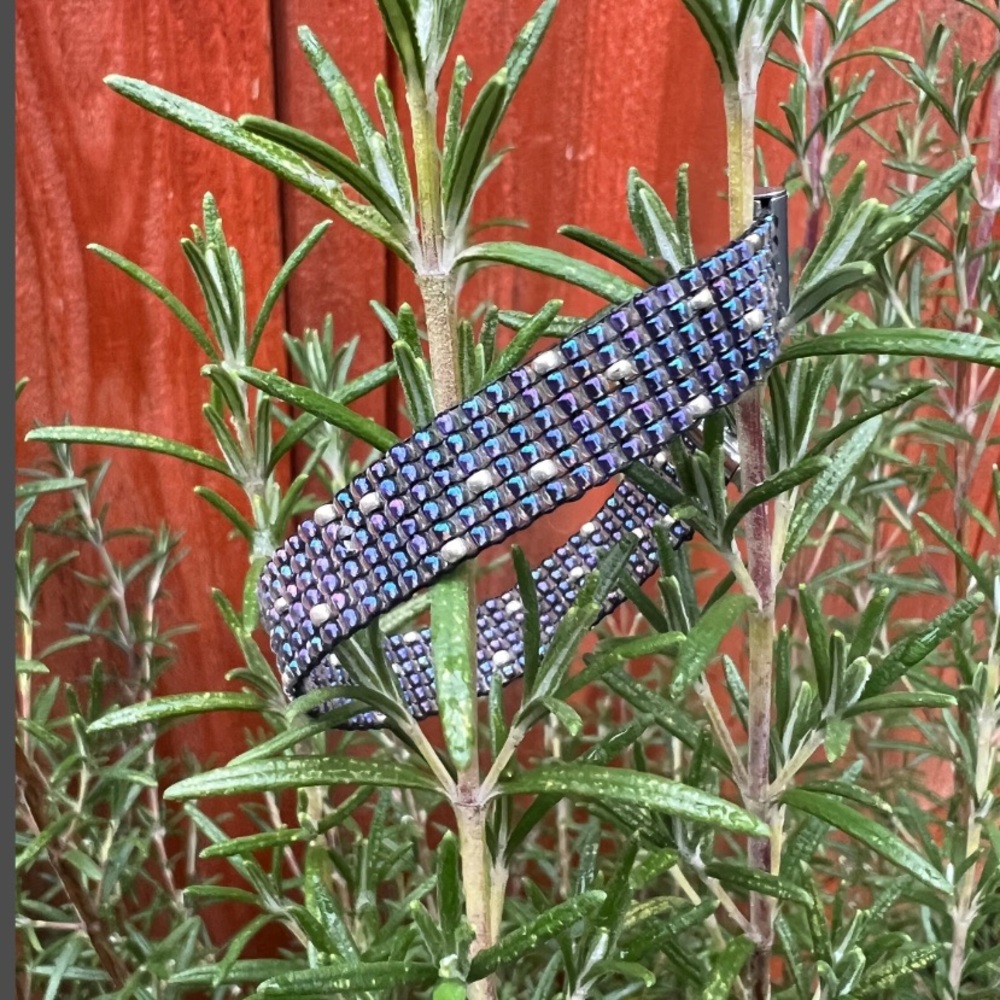 Iridescent Purple Beaded Bracelet